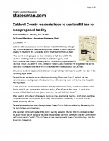 12-9-13 Caldwell County Residents Hope To Use Landfill Ban To Stop Proposed Facility