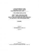 Transmittal Letter, Table of Contents, TCEQ Core Data Form